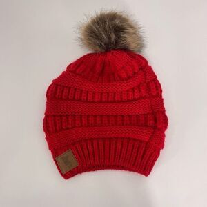 Gertex Minnesota Red Pom Pom Winter Hat